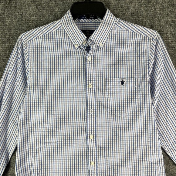 Simply Southern Shirt Mens M Plaid Office Casual Preppy Modern Minimal Coastal - Picture 3 of 12